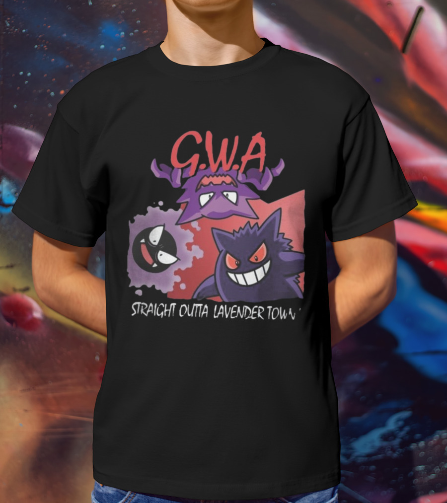 G.W.A Straight Outta Lavender Town Gengar Haunter Gastly T-Shirt