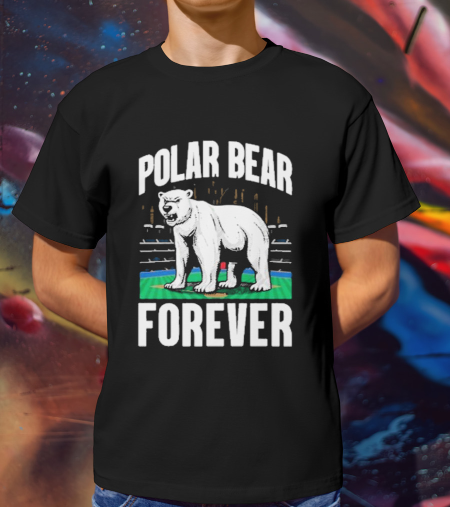 Polar Bear Forever Baseball Stadium Scene T-Shirt