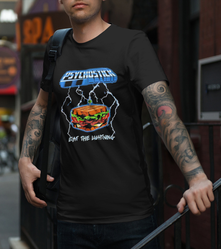 Psychostick Eat The Lightning Sandwich With Lightning Bolts T-Shirt