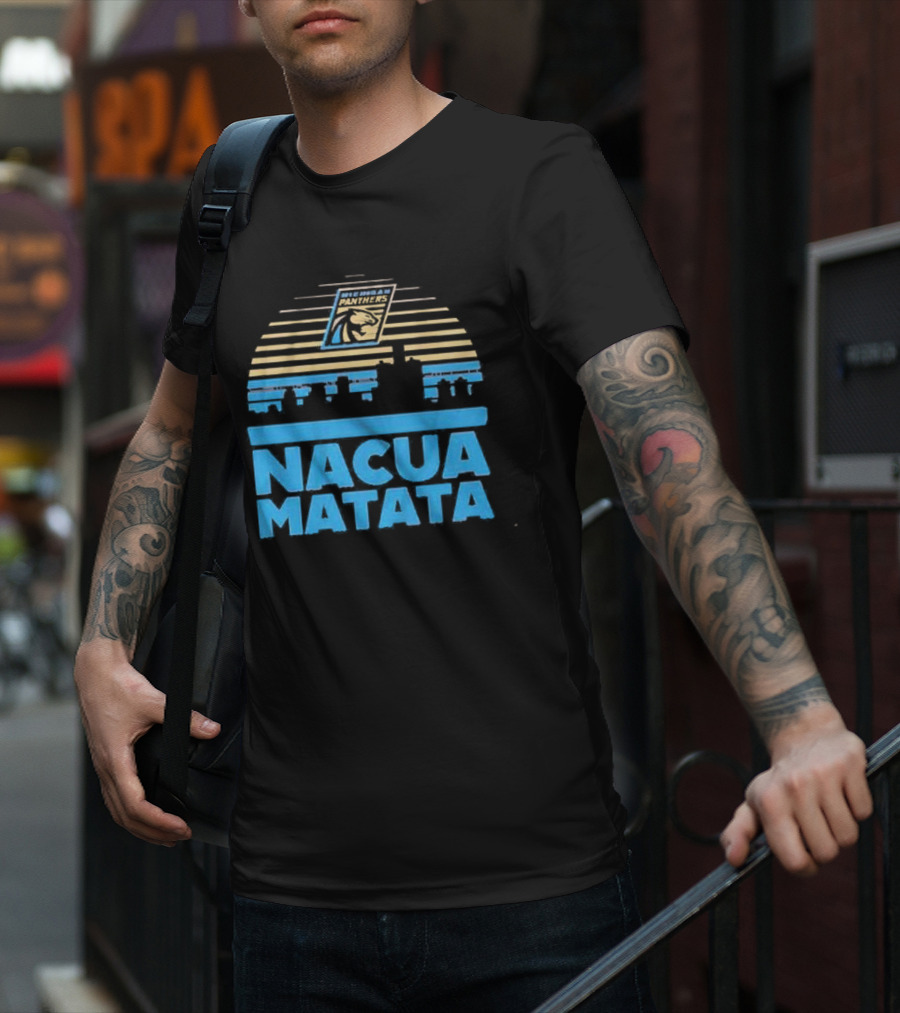 Nacua Matata Michigan Panthers Skyline Lion Icon T-Shirt
