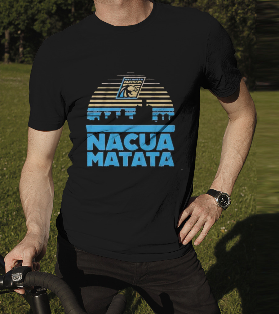 Nacua Matata Michigan Panthers Skyline Lion Icon T-Shirt