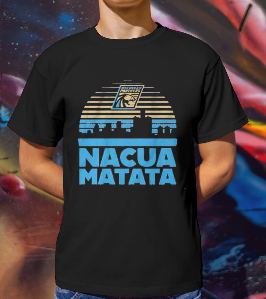 Nacua Matata Michigan Panthers Skyline Lion Icon T-Shirt