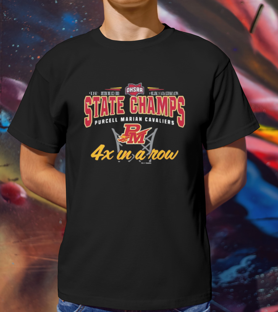 Purcell Marian Cavaliers 2025 OHSAA State Champs Girls Basketball 4x In A Row T-Shirt