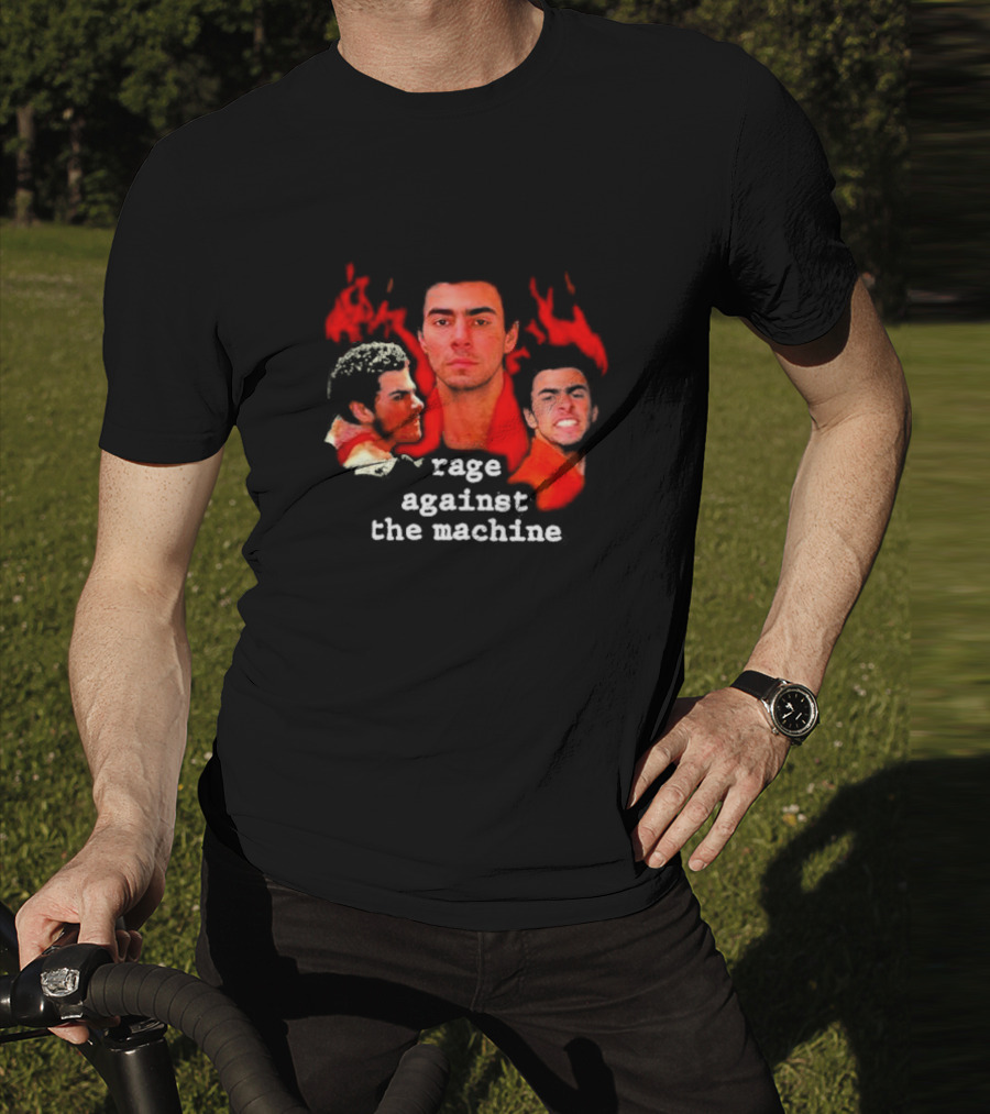 Rage Against The Machine Luigi Mangione Red Portrait Trio T-Shirt
