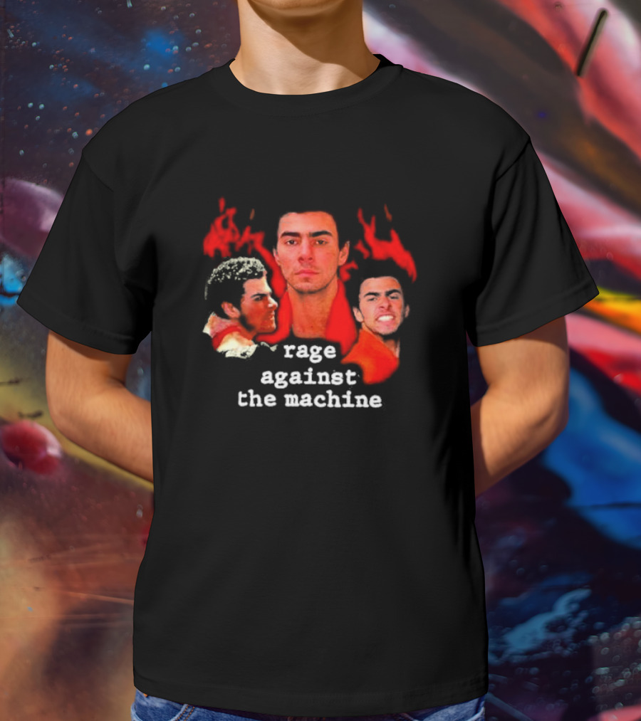 Rage Against The Machine Luigi Mangione Red Portrait Trio T-Shirt