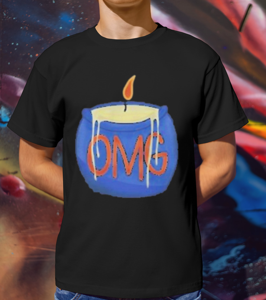 OMG Rally Candle Iconic Blue Wax Flame T-Shirt
