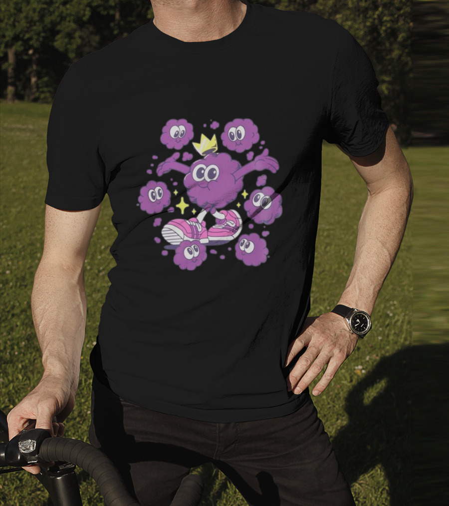 Ranboo Particle Palooza Purple Crowned Character With Sneakers And Sparkles T-Shirt