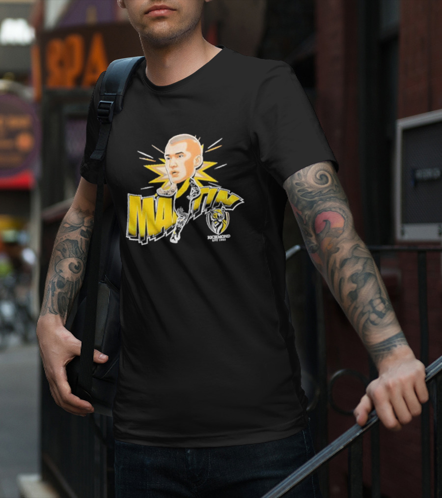 Richmond FC Dustin Martin Henrik Face With Yellow Highlights T-Shirt