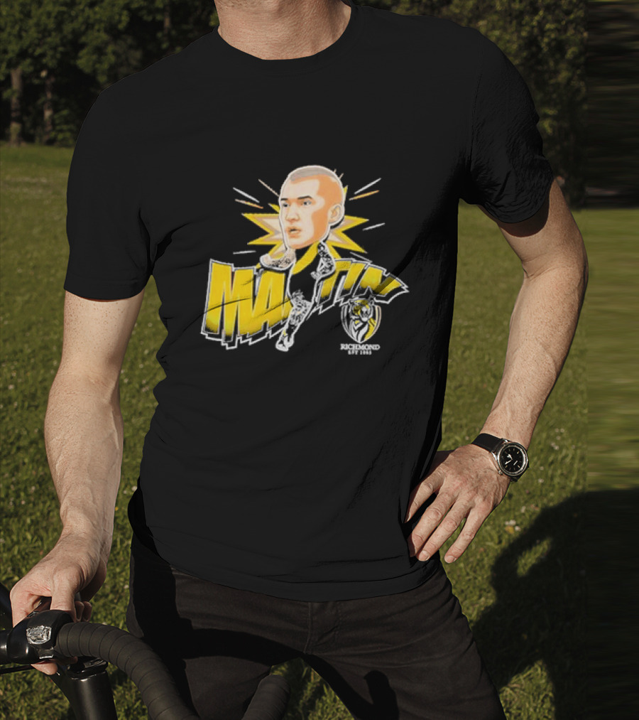 Richmond FC Dustin Martin Henrik Face With Yellow Highlights T-Shirt