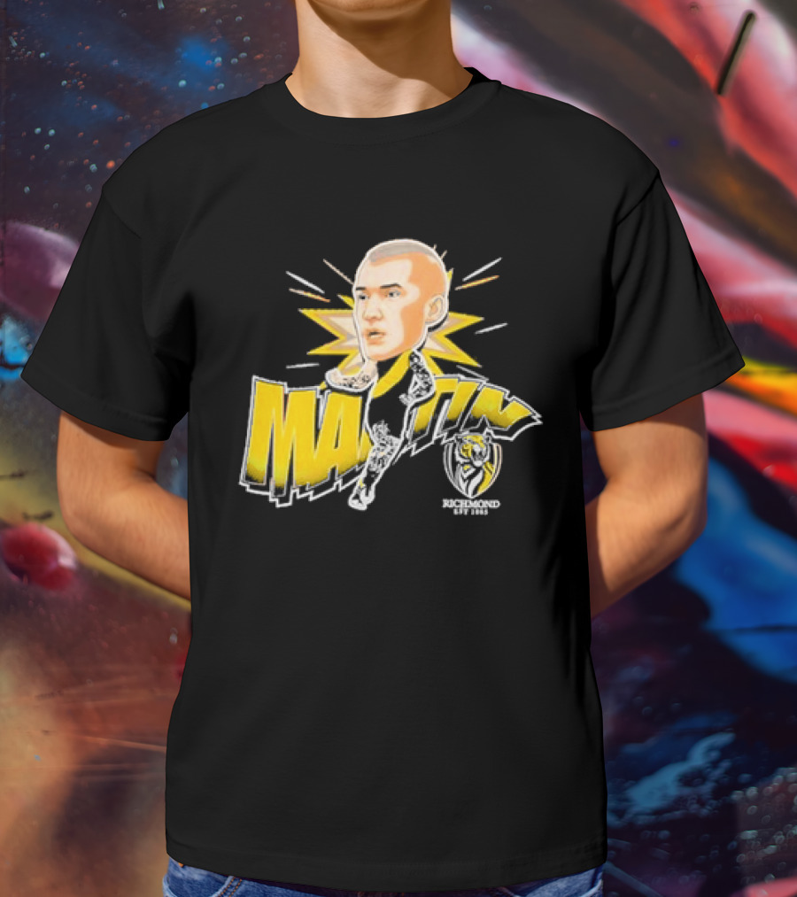 Richmond FC Dustin Martin Henrik Face With Yellow Highlights T-Shirt