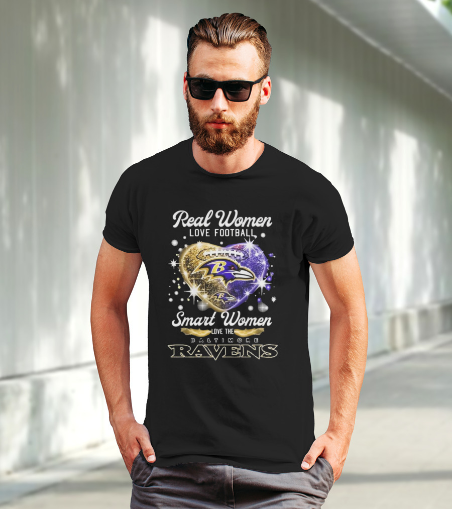 Real Women Love Football Smart Women Love The Baltimore Ravens 2025 T-Shirt