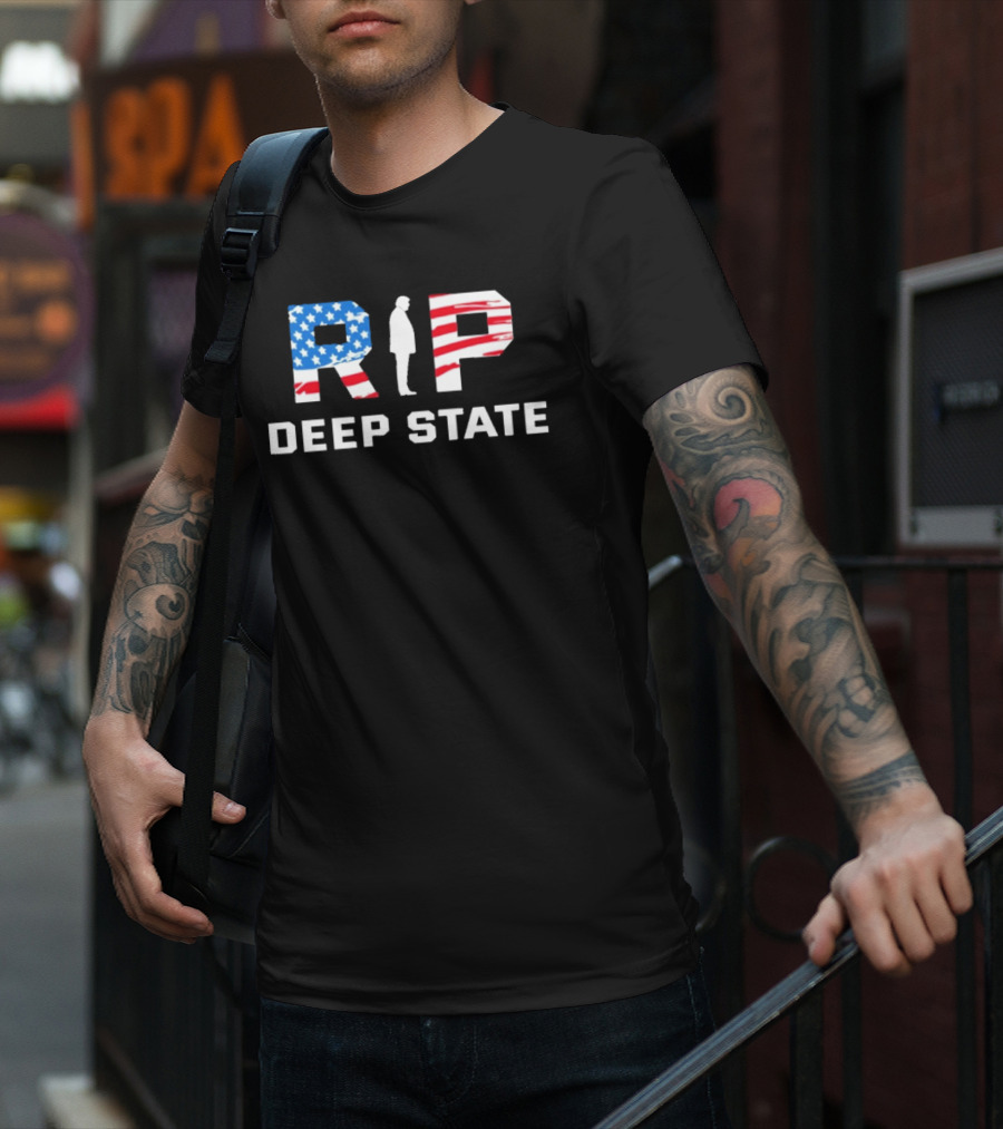 RIP Deep State American Flag Silhouette T-Shirt