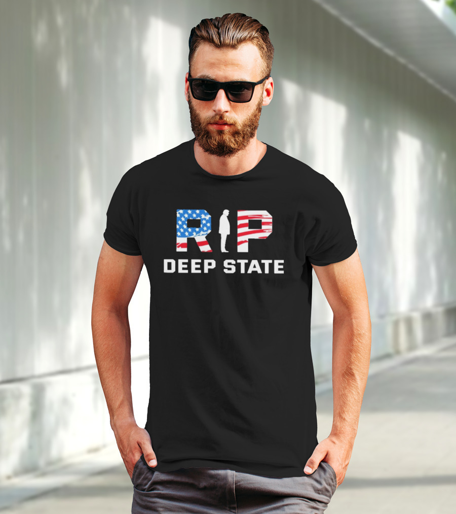 RIP Deep State American Flag Silhouette T-Shirt