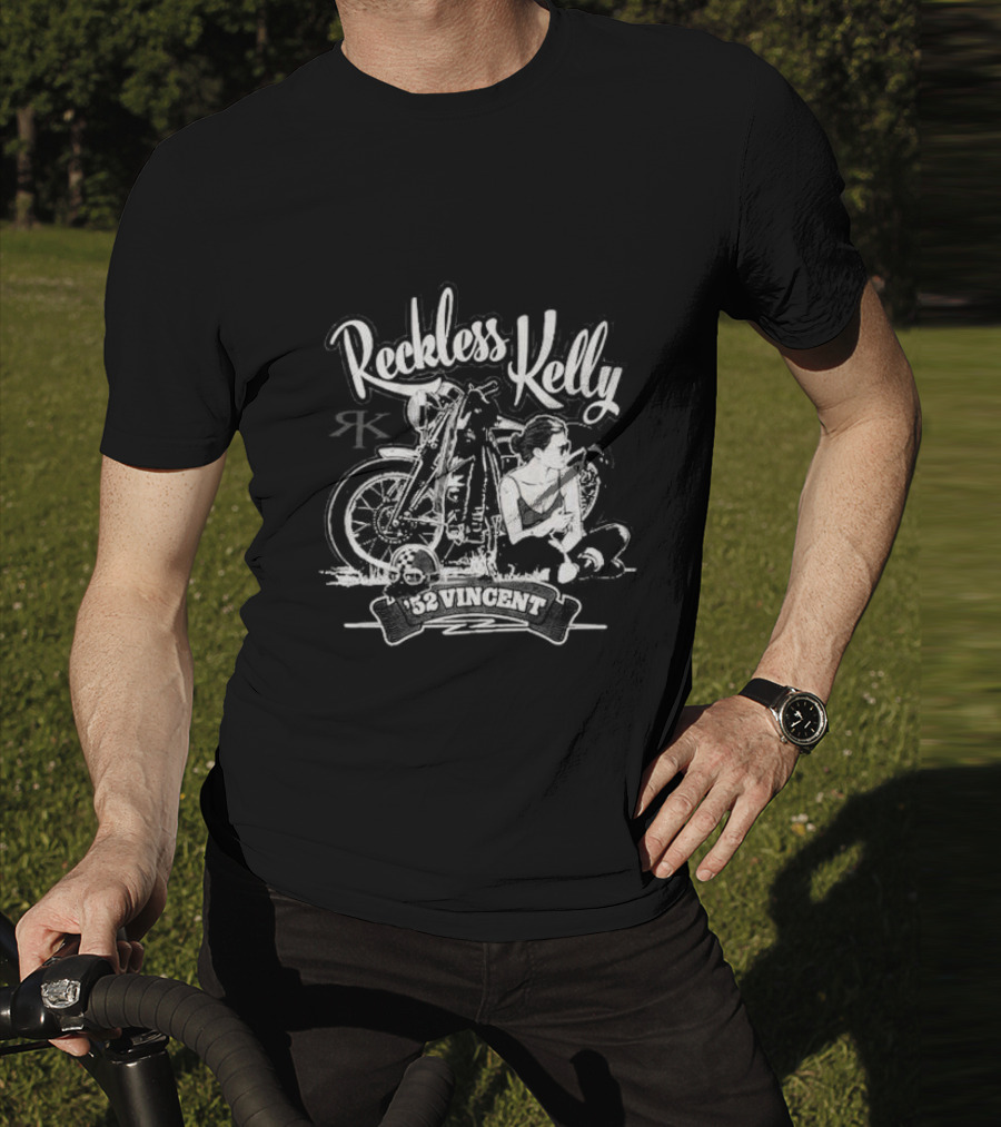 Reckless Kelly Motorcycle Texas Hunks Adventure 52 Vincent T-Shirt