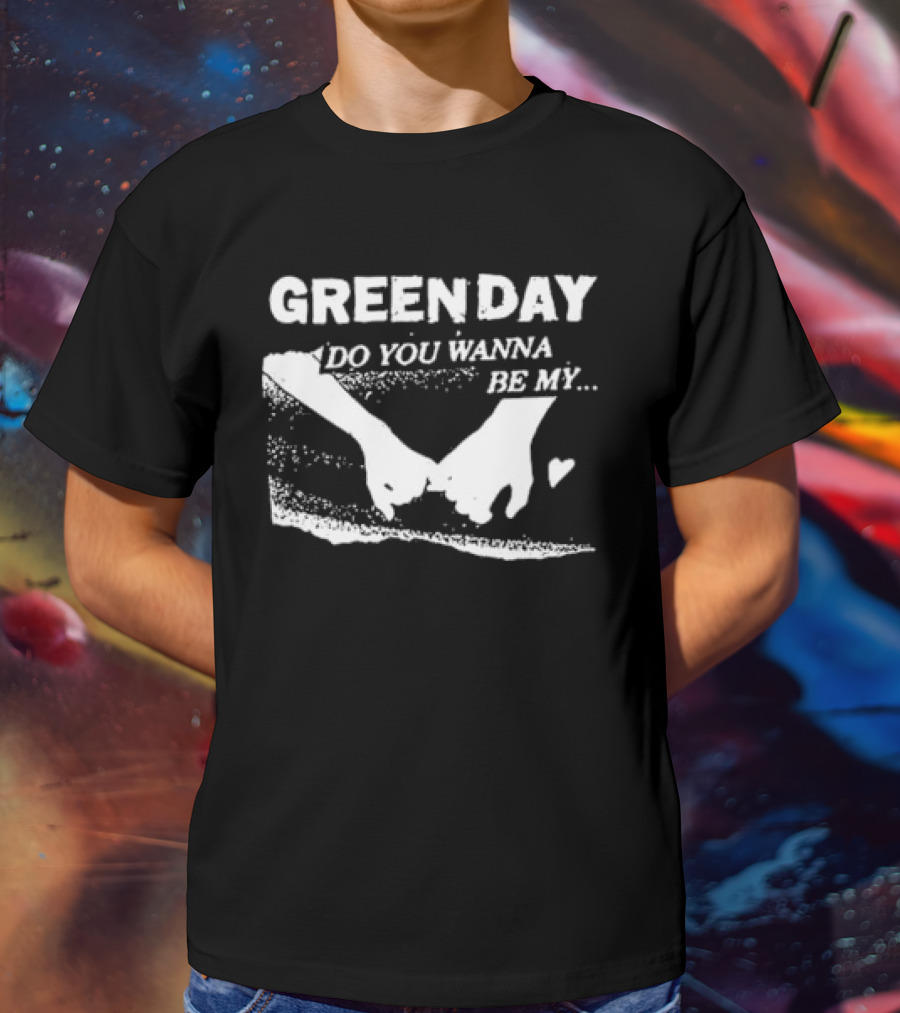 Green Day Do You Wanna Be My Valentine's Day Hand Holding Hearts T-Shirt