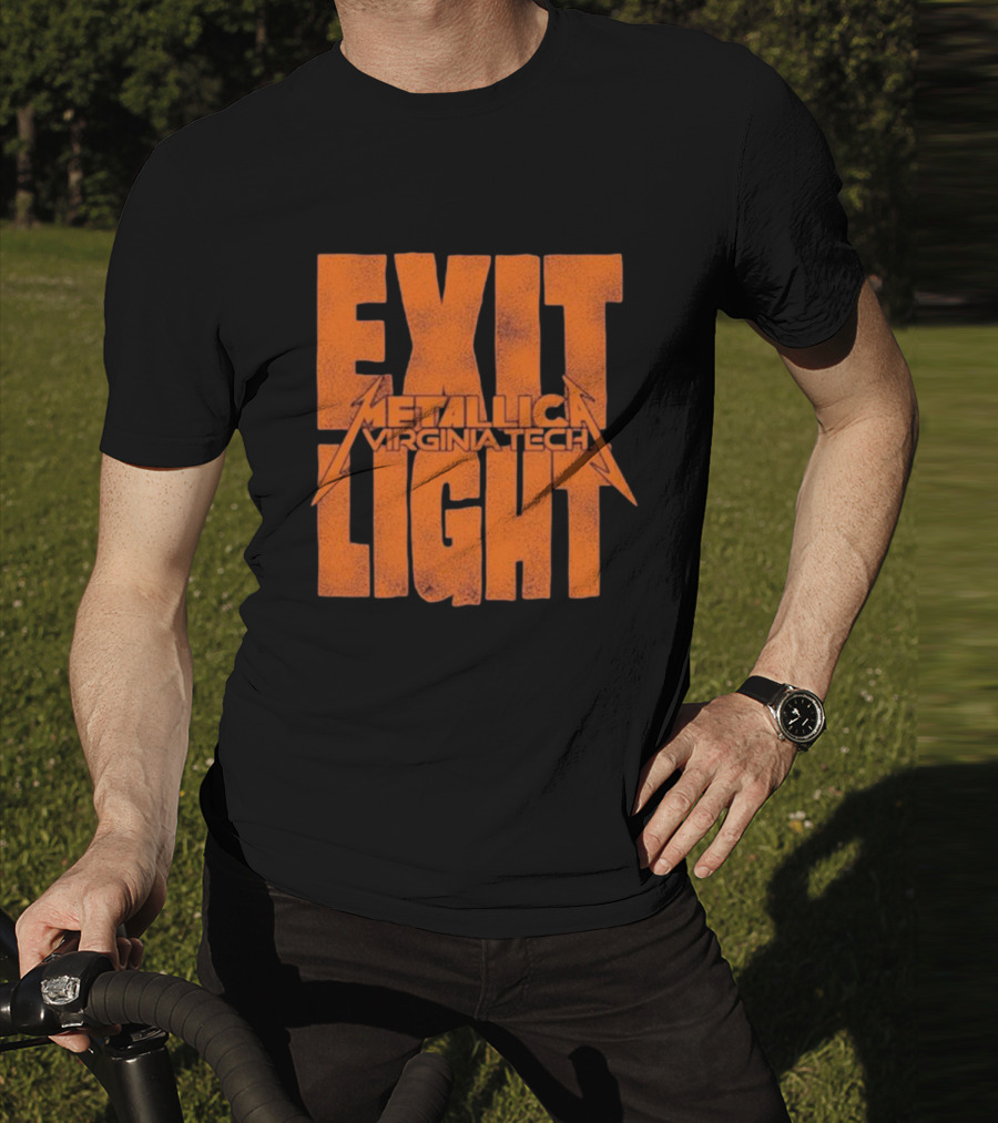 EXIT LIGHT METALLICA VIRGINIA TECH RETRO BRAND MAROON HOKIES T-Shirt