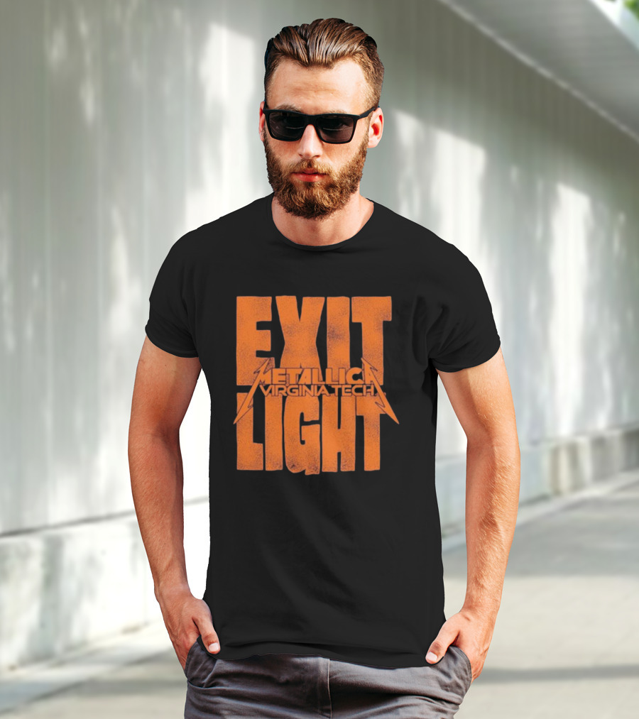 EXIT LIGHT METALLICA VIRGINIA TECH RETRO BRAND MAROON HOKIES T-Shirt