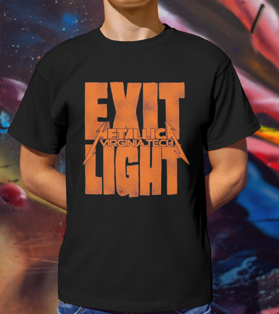EXIT LIGHT METALLICA VIRGINIA TECH RETRO BRAND MAROON HOKIES T-Shirt