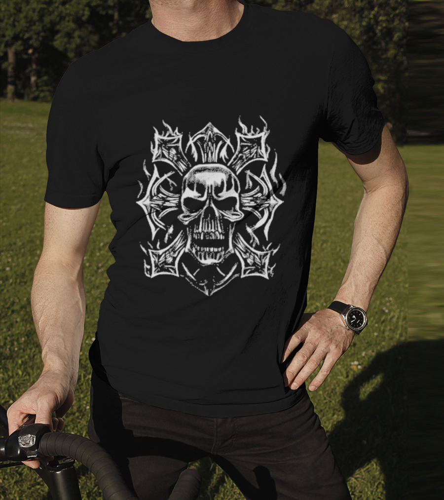 Revenge Ghostrider Flaming Skull Emblem T-Shirt