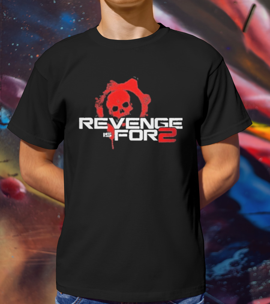 Revenge For 2 Skull Emblem Blood Splatter T-Shirt