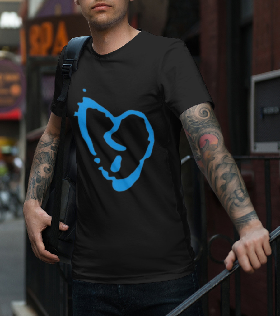 Revenge Lightning Heartbreak Blue Broken Heart Outline T-Shirt
