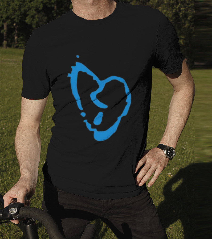 Revenge Lightning Heartbreak Blue Broken Heart Outline T-Shirt
