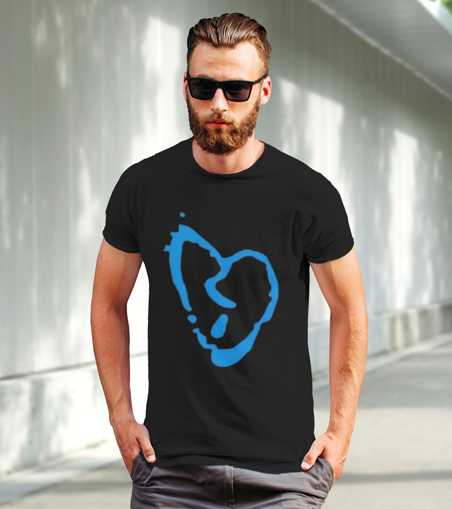 Revenge Lightning Heartbreak Blue Broken Heart Outline T-Shirt