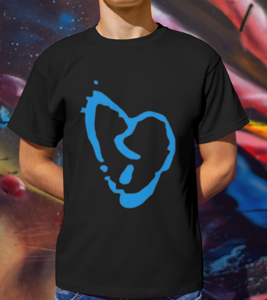 Revenge Lightning Heartbreak Blue Broken Heart Outline T-Shirt