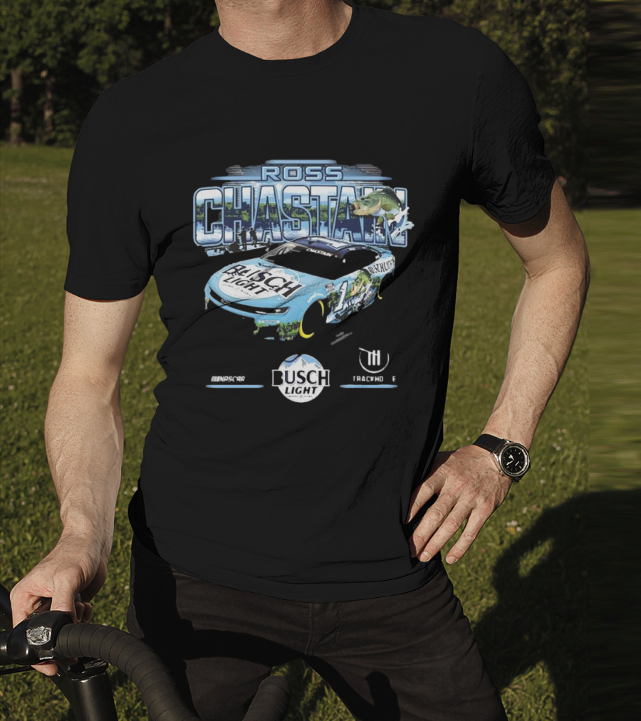 Ross Chastain Busch Light Trackhouse Racing Team Bass Car T-Shirt