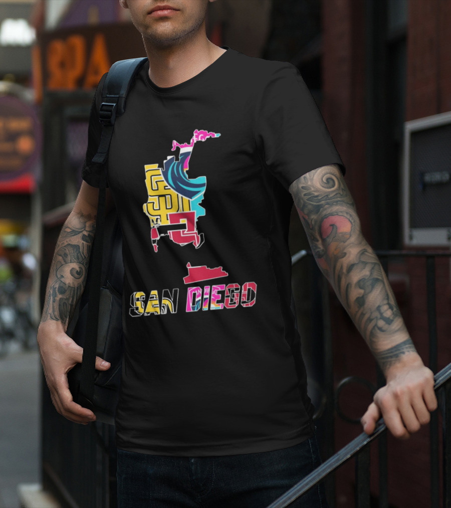 San Diego Padres Aztecs Wave Sports Team T-Shirt