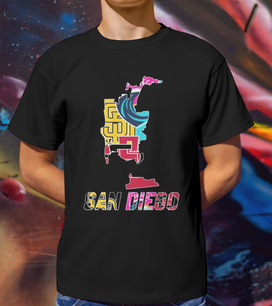 San Diego Padres Aztecs Wave Sports Team T-Shirt