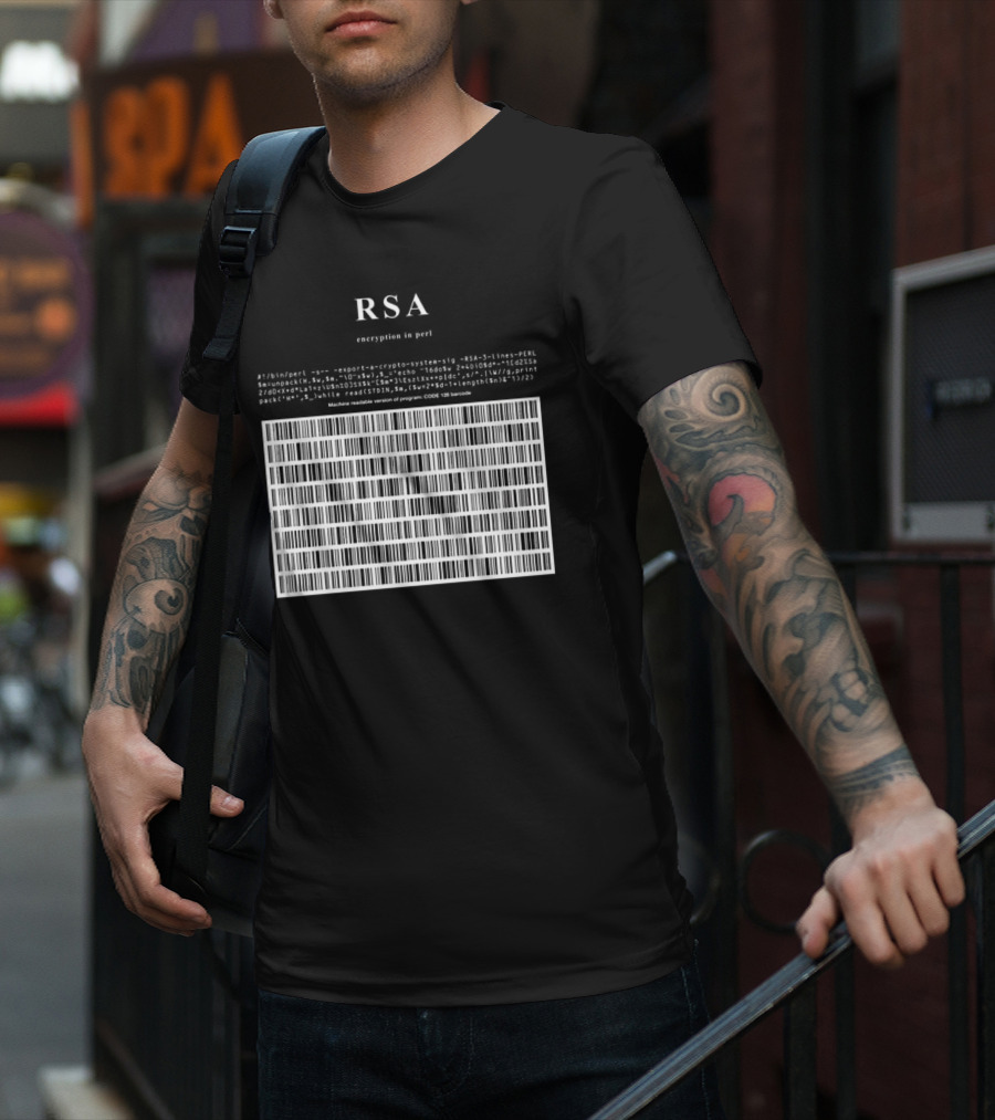 RSA Warning This Is A Munition Encryption Export Controlled Barcode Style T-Shirt