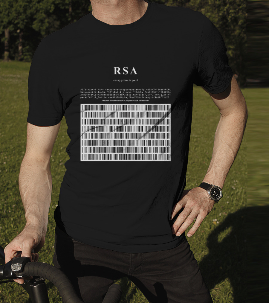 RSA Warning This Is A Munition Encryption Export Controlled Barcode Style T-Shirt