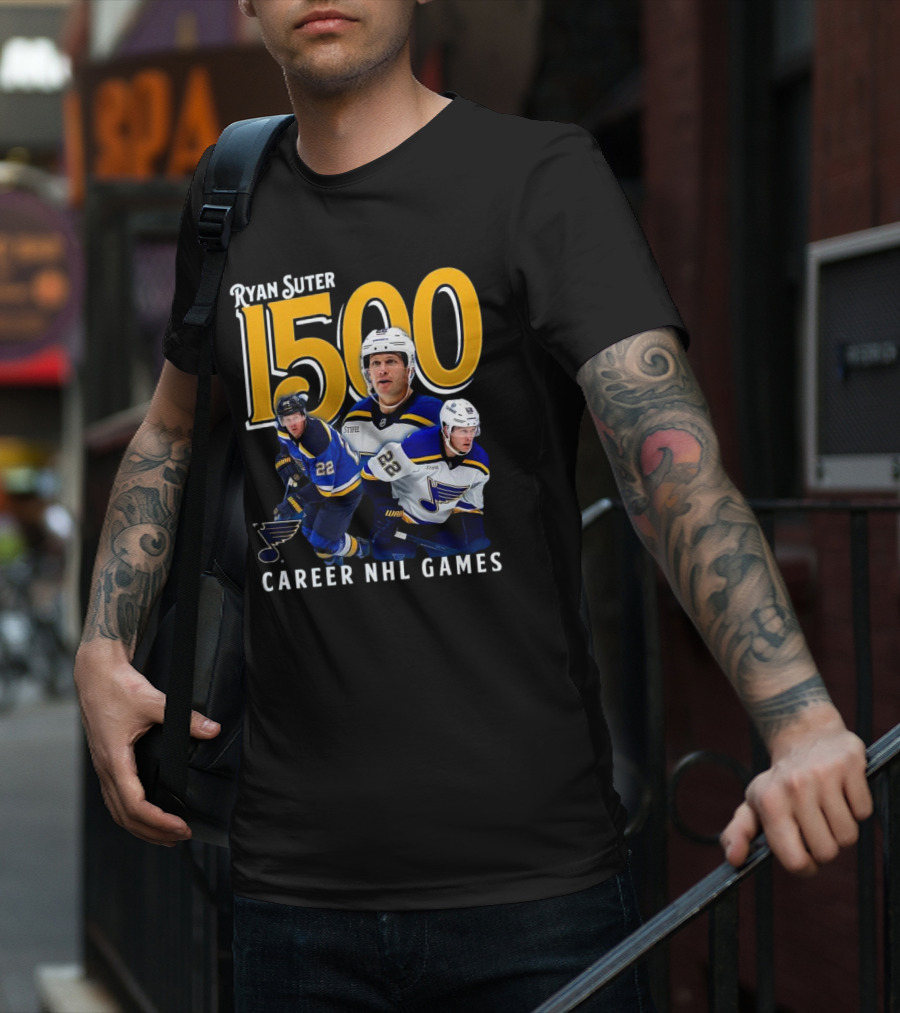 Ryan Suter St. Louis Blues 1500 Career NHL Games Celebration T-Shirt