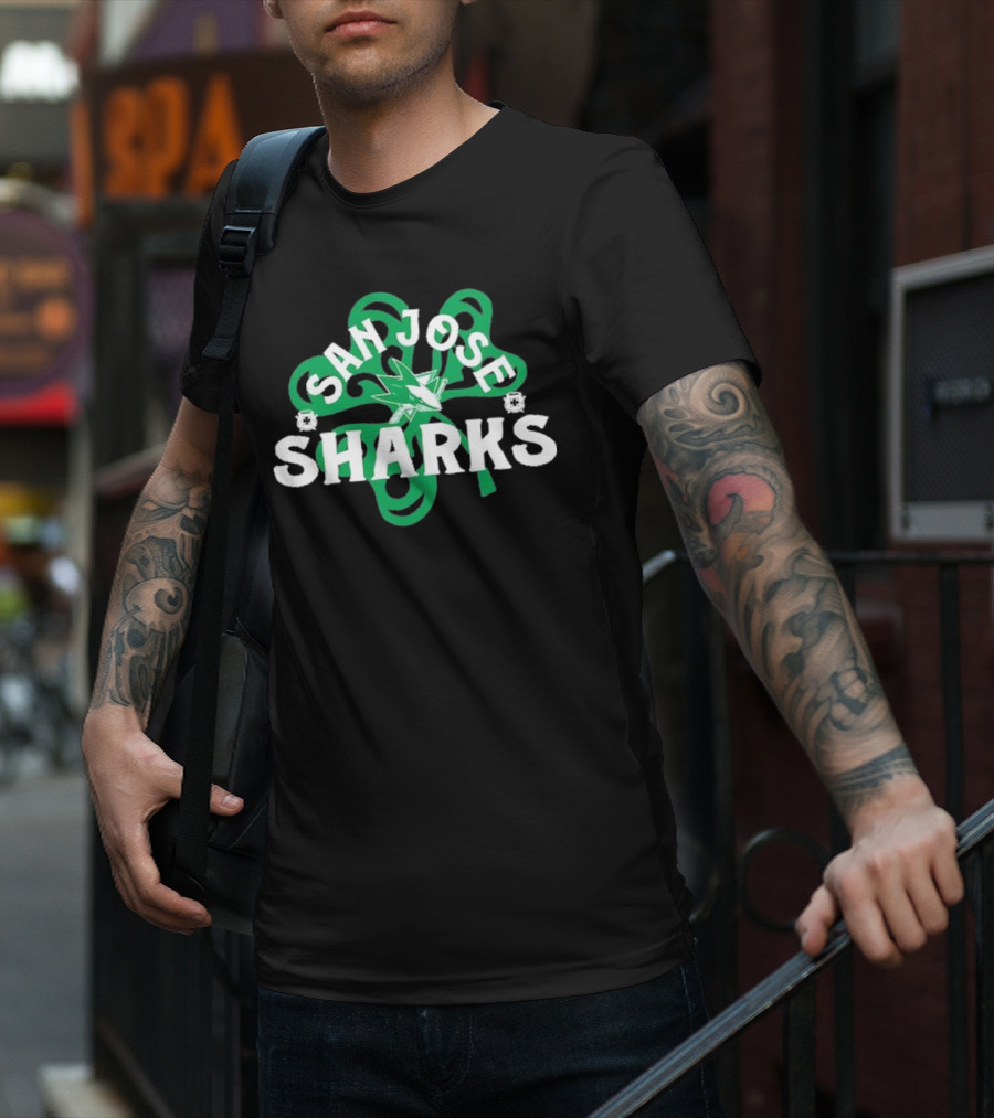 San Jose Sharks St. Patrick's Day Shamrock T-Shirt