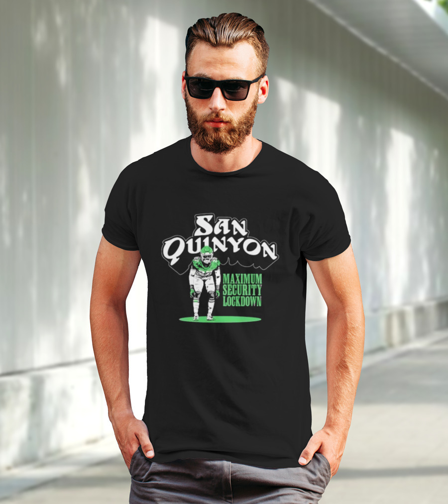 San Quinyon Maximum Security Lockdown Football Player T-Shirt