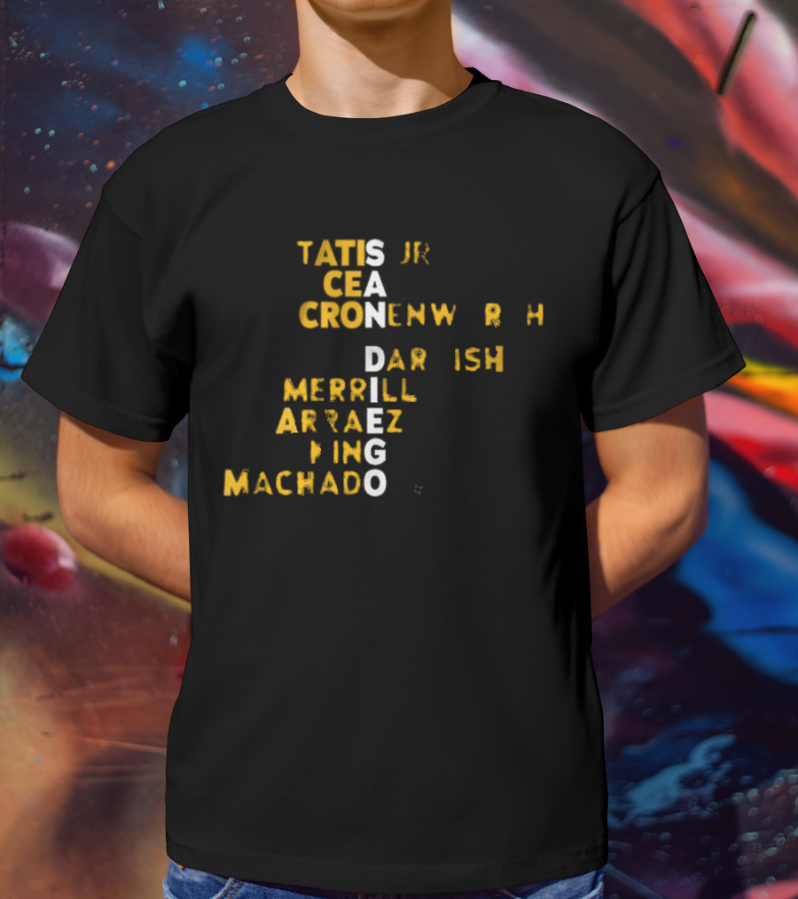 San Diego 2025 Tatis Jr Machado Darvish Merrill Arraez Cronenworth Engel黄 T-Shirt