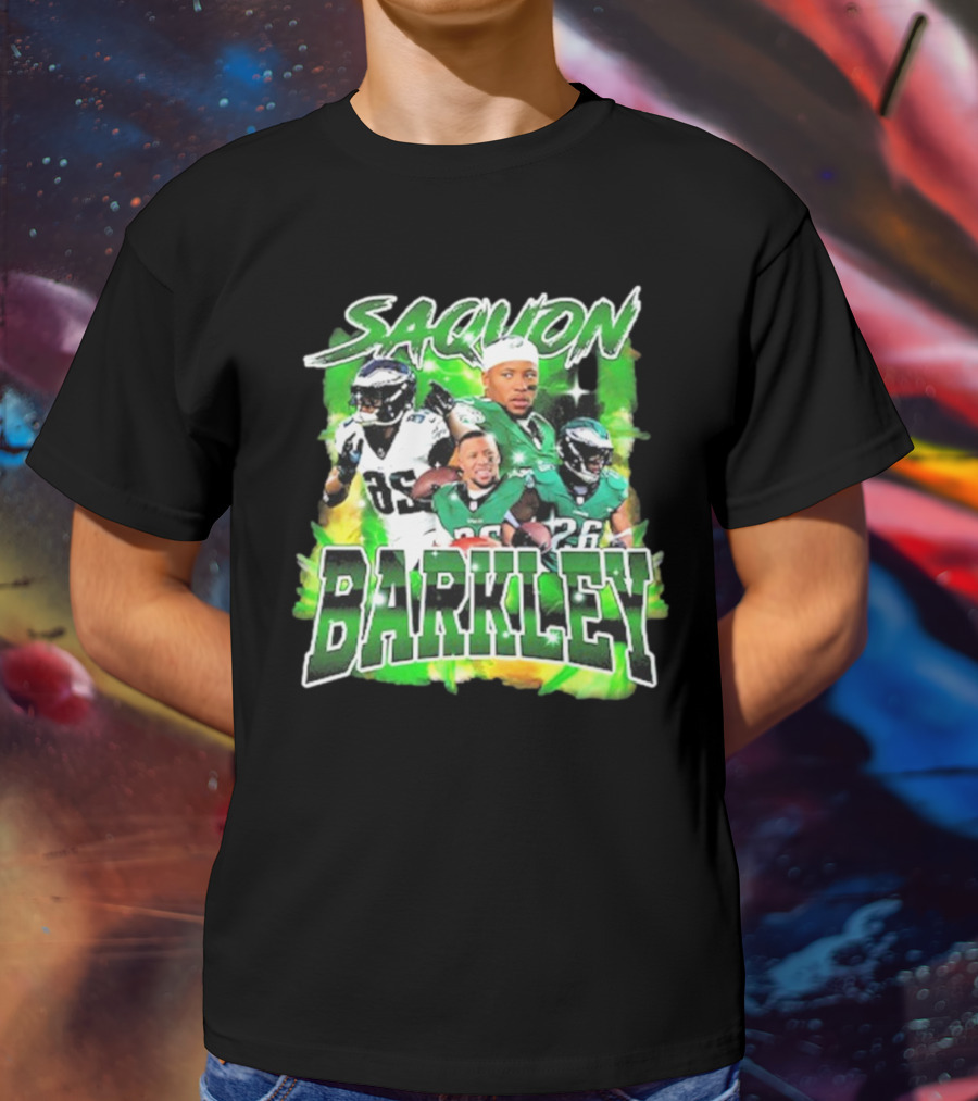 Saquon Barkley Dynamic Football Montage T-Shirt