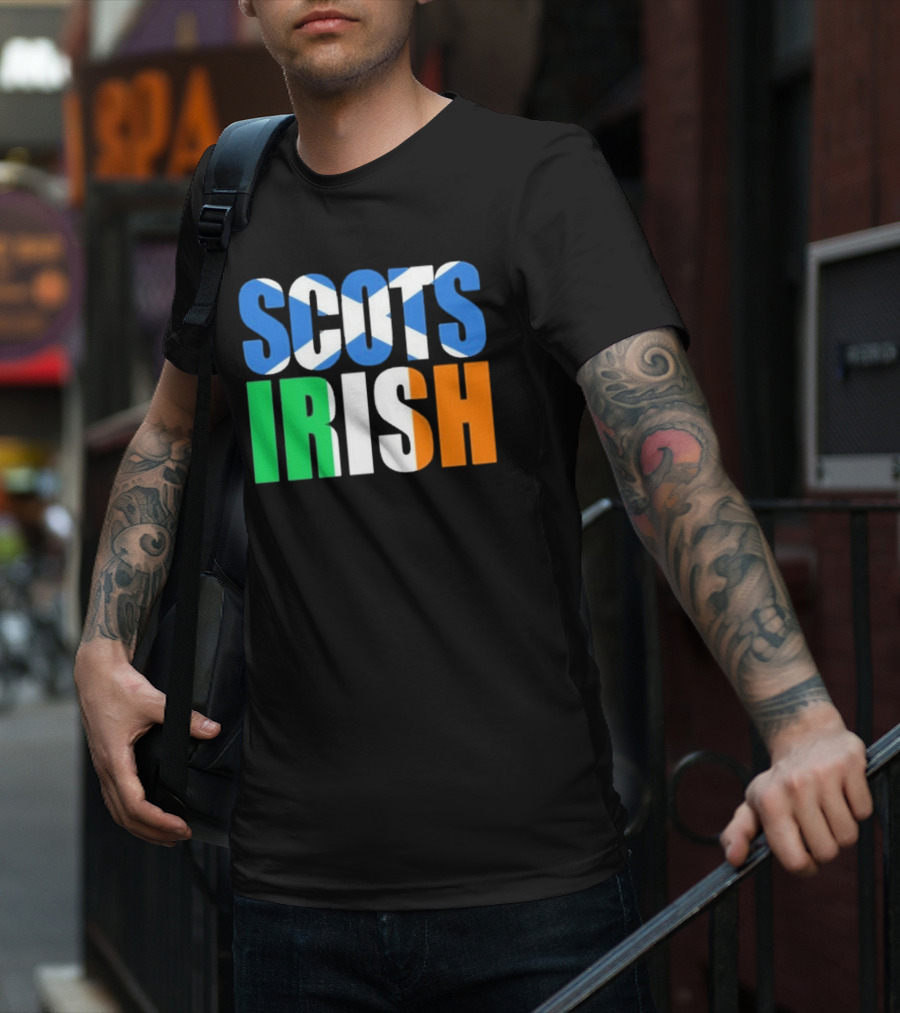Scots Irish Flag Scottish Saltire Irish Tricolor T-Shirt