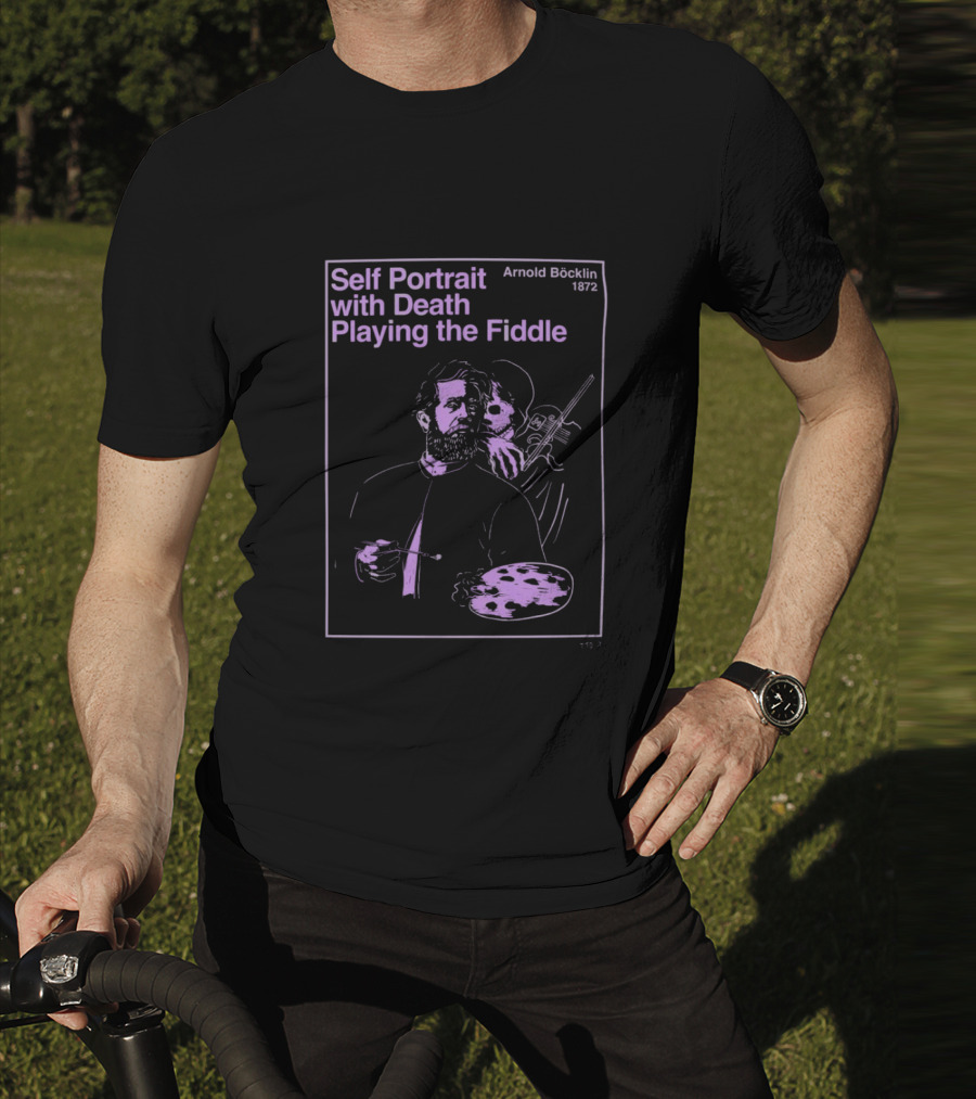 Self Portrait With Death Playing The Fiddle Arnold Böcklin 1872 T-Shirt