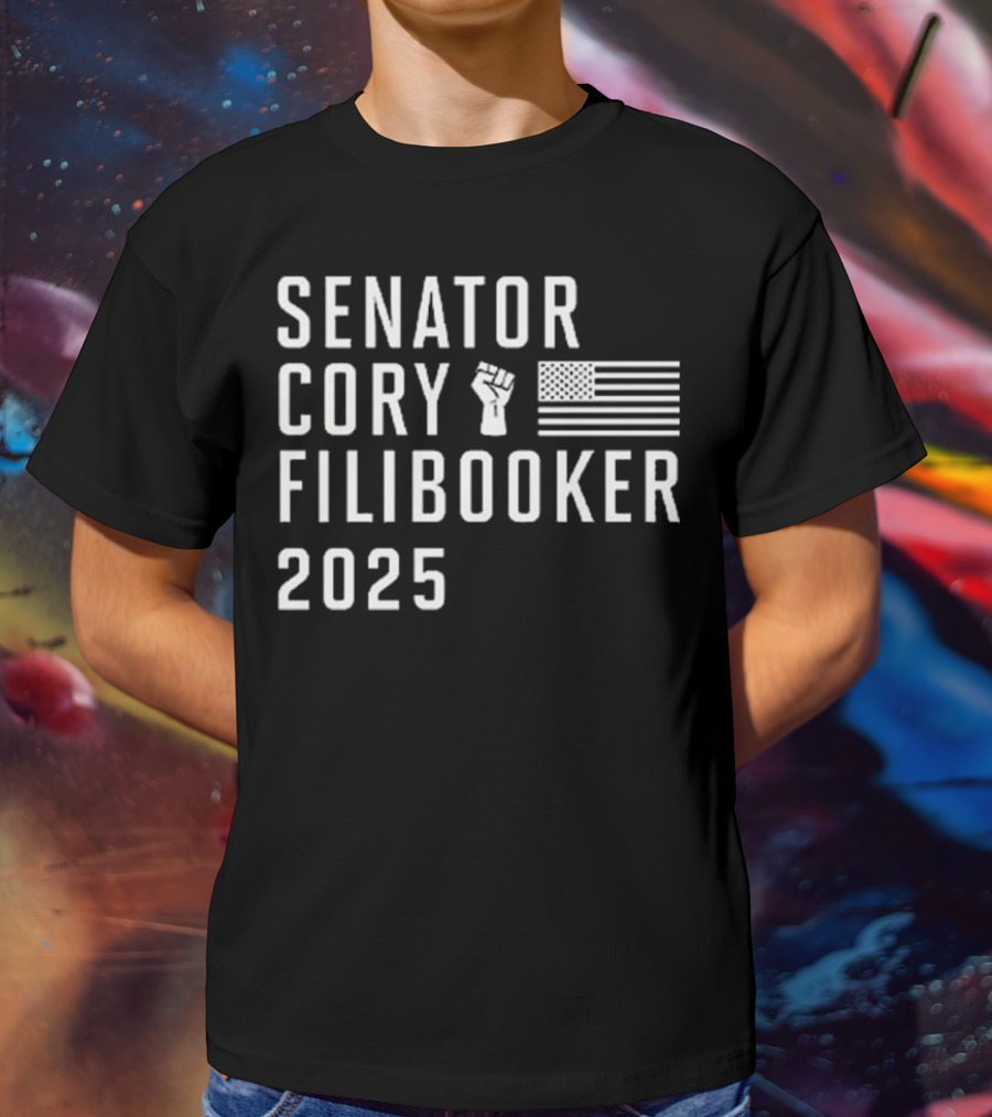 Senator Cory Filibooker 2025 Fist Flag T-Shirt