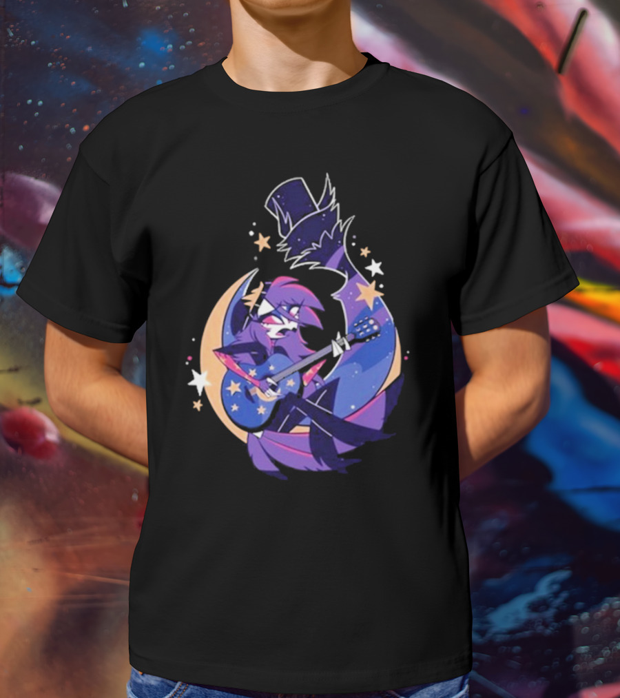 Sharkrobot I Will Be Okay Celestial Guitarist Fox In Top Hat With Stars And Moon T-Shirt