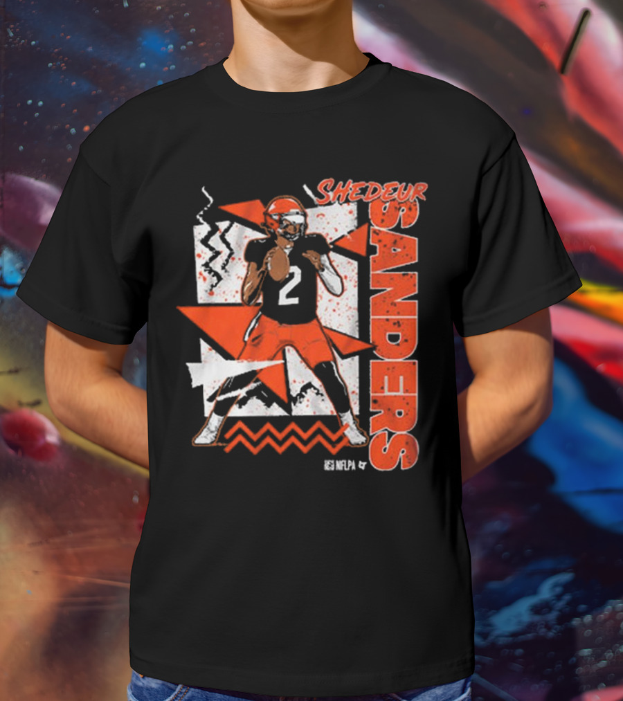 Shedeur Sanders 90s Style Retro Football Illustration T-Shirt