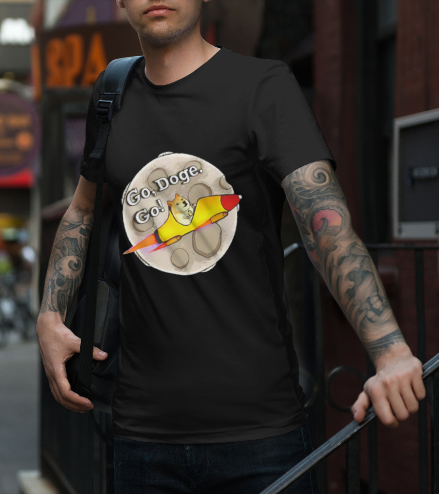 Go Doge Go Rocket Shiba Inu Moon Adventure T-Shirt
