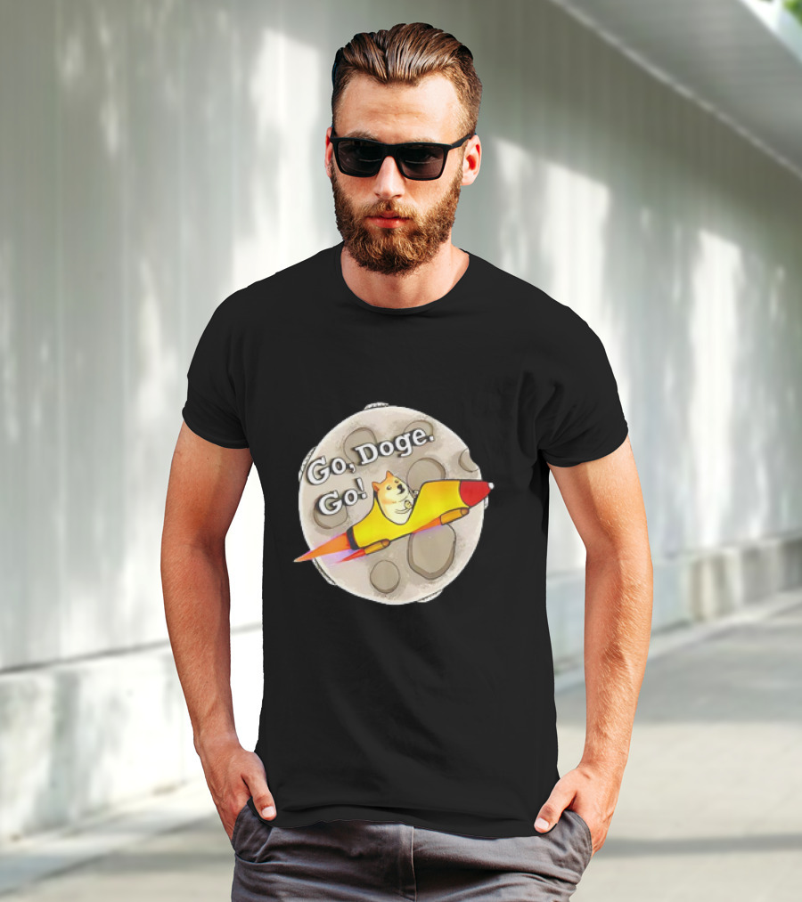 Go Doge Go Rocket Shiba Inu Moon Adventure T-Shirt