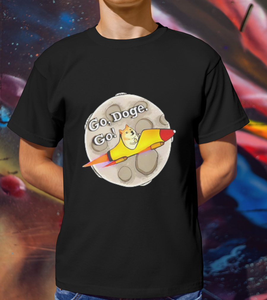 Go Doge Go Rocket Shiba Inu Moon Adventure T-Shirt