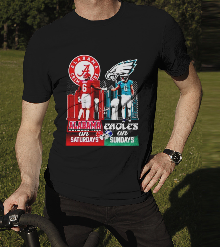 Alabama Crimson Tide Saturdays And Philadelphia Eagles Sundays Smith T-Shirt