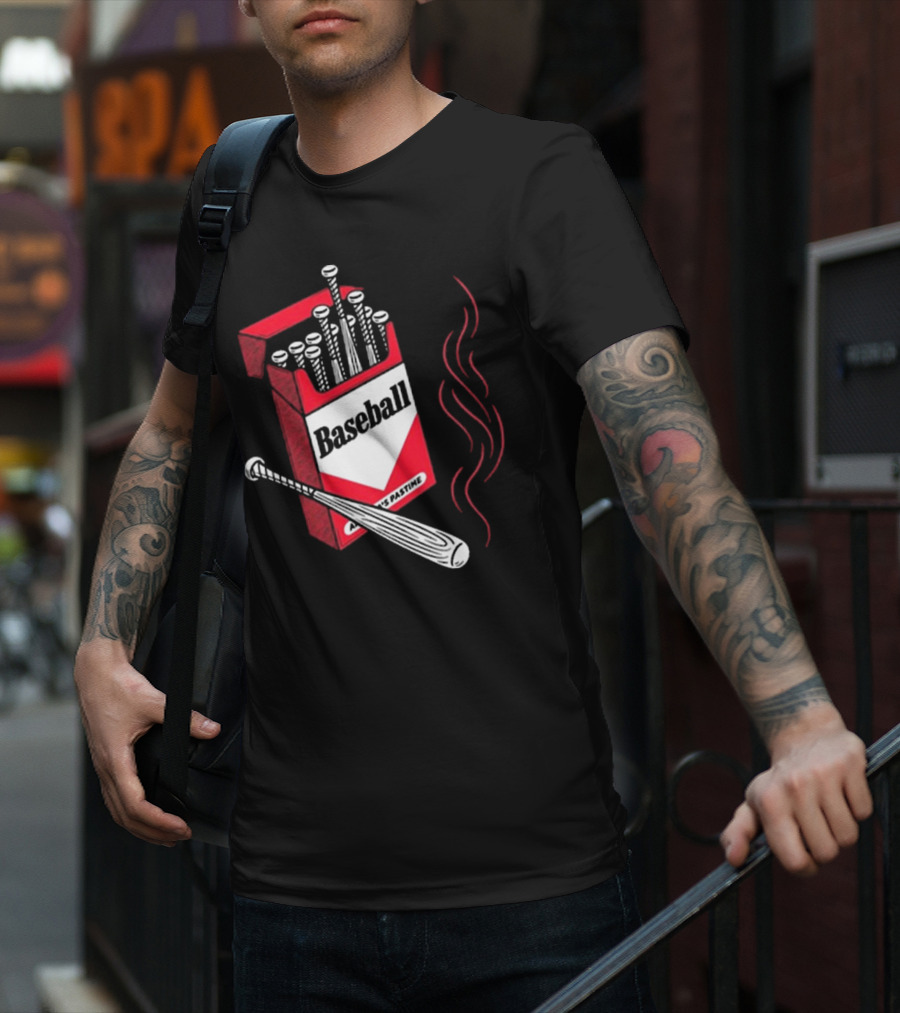Smoking Barrels Baseball Parody Pack With Bats And Steam Imagery T-Shirt