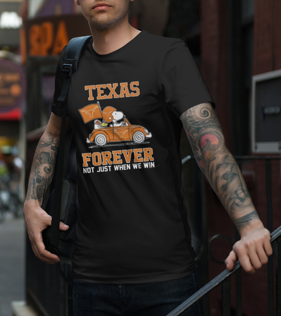 Snoopy And Woodstock Texas Longhorns Forever Not Just When We Win 2025 T-Shirt