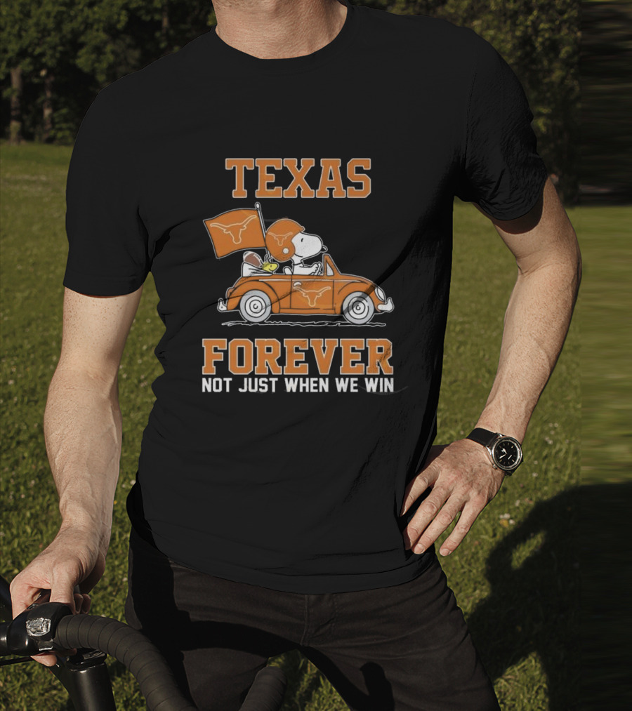 Snoopy And Woodstock Texas Longhorns Forever Not Just When We Win 2025 T-Shirt